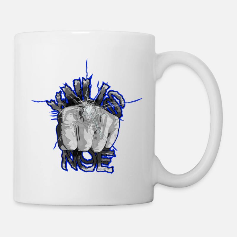 Le poing brise le verre - Mug blanc - blanc