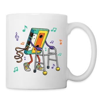Kassettenband-Retro-80er-Musik-Spazierhilfe - Tasse - Weiß - Rechts