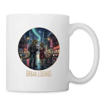 Urban Legends: Dino Lovers in Neon Town - Mug - white - Right