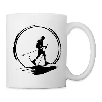 Nordic Walking Man Silhouette - Mug - white - Right
