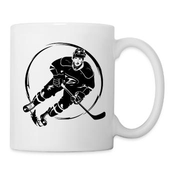 Hockey Spieler Silhouette - Tasse - Weiß - Rechts