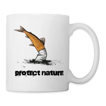Naturschutz Gewässerschutz Zigarette - Tasse - Weiß - Rechts