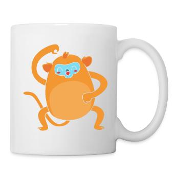 Singe à nez court Chimpanzé singe - Mug blanc - blanc - Droite