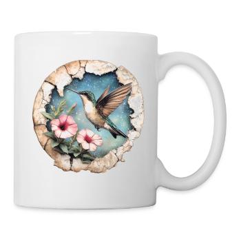 Hummingbird with flowers - Mug - white - Right