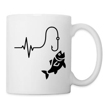 Heartbeat Fishing Fish Silhouette - Mug - white - Right