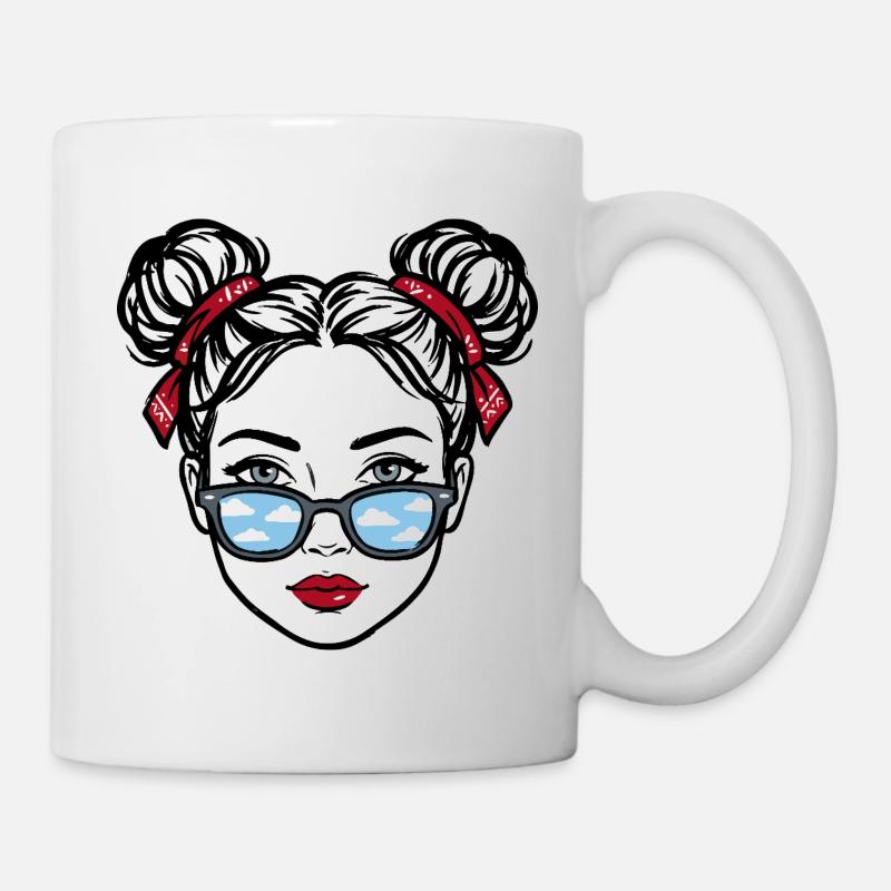 Cloud Reflex Eyeglass Girl Pop Art - Mug - white