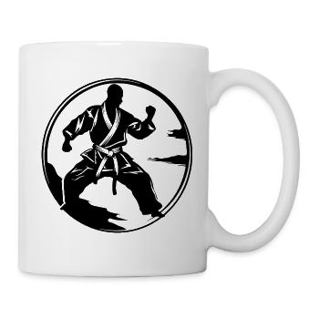 Karate Man Silhouette - Mug - white - Right