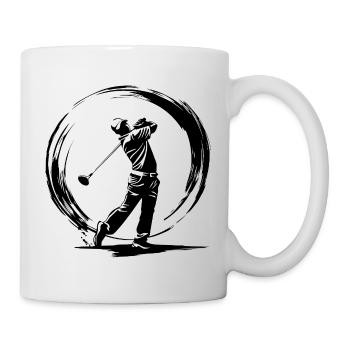 Silhouette d’homme golfeur - Mug blanc - blanc - Droite