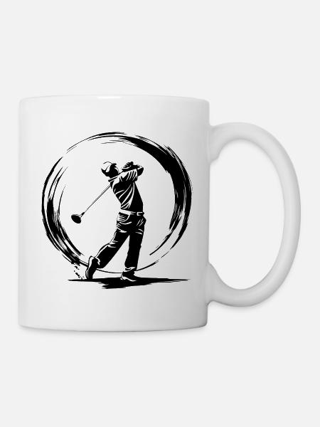 Golfer Mann Silhouette - Tasse - Weiß