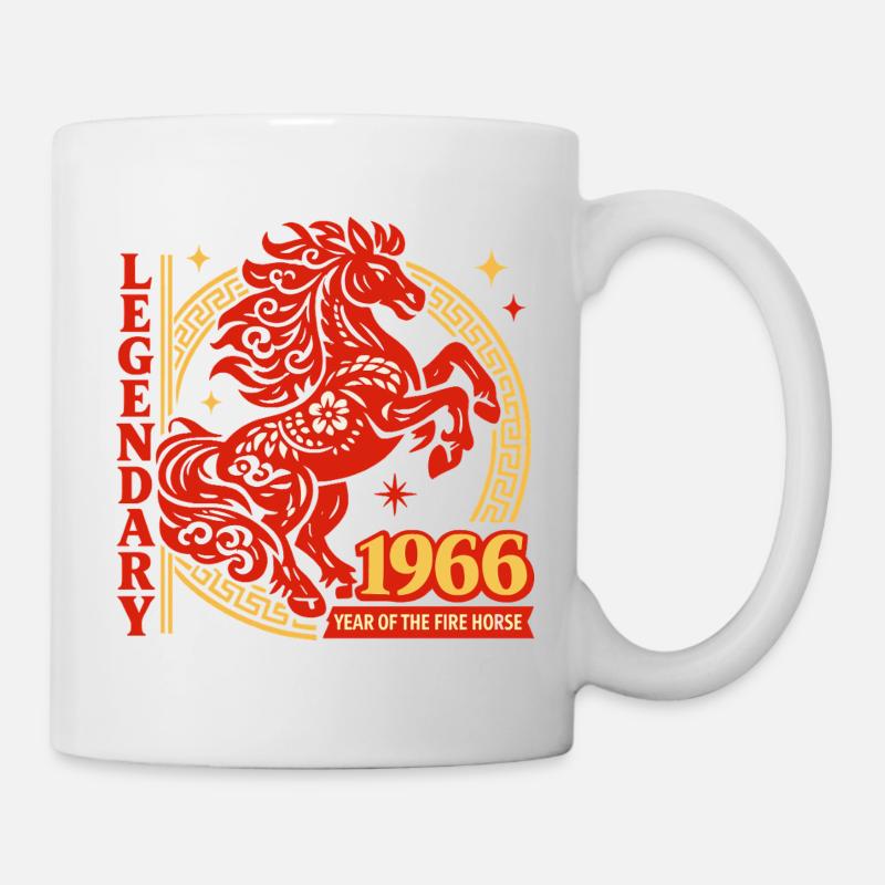 Regalo per il 60° compleanno della Leggenda del Cavallo di Fuoco 1966 - Tazza - bianco