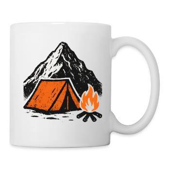 Bergcamping Zelt am Feuer - Tasse - Weiß - Rechts