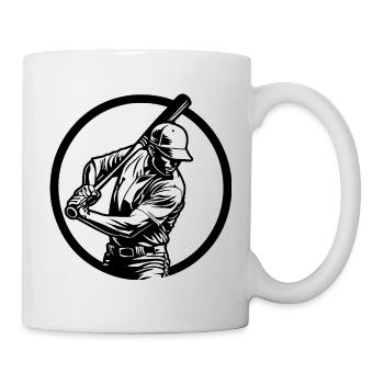 Silhouette de l’homme de baseball - Mug blanc - blanc - Droite