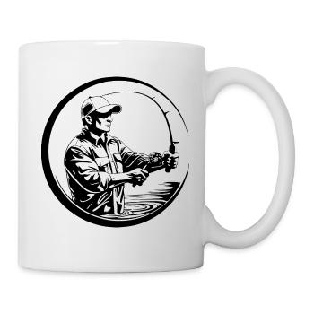 Fishing Man Silhouette - Mug - white - Right