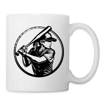 Baseball Woman Silhouette - Mug - white - Right