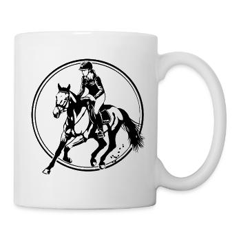 Silhouette de la femme à cheval - Mug blanc - blanc - Droite