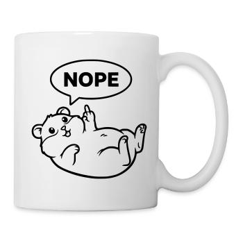 Hamster Middle Finger Nope Lineart - Mug - white - Right