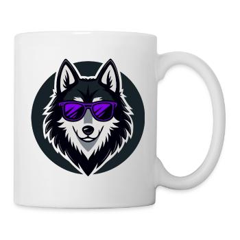 Husky glam purple glasses - Mug - white - Right