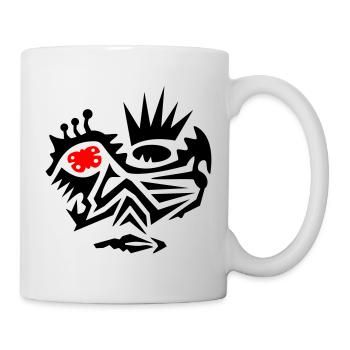 Face Tattoo Tribal with Butterfly - Mug - white - Right