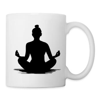 Yoga Meditation Silhouette - Illustration - Mug - white - Right