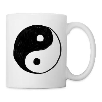 Yin Yang Symbol - Hand drawn Illustration - Mug - white - Right