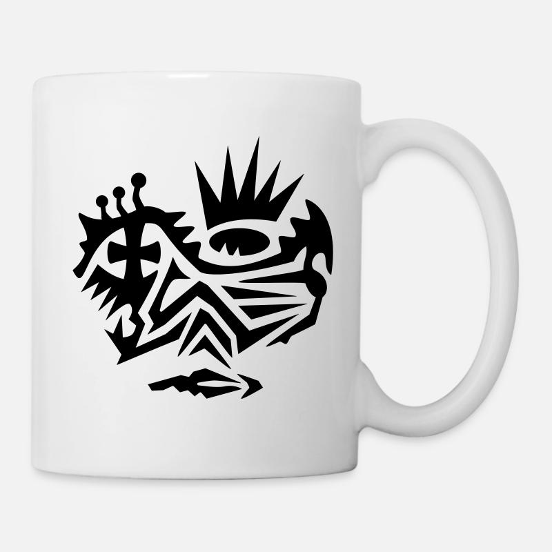 Tatouage tribal sur le visage avec croix - Mug blanc - blanc