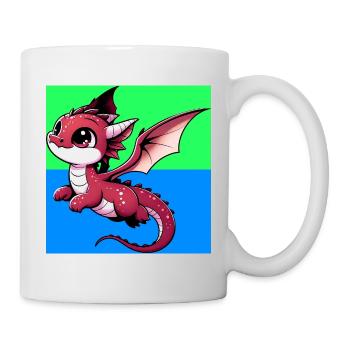 Drache - Tasse - Weiß - Rechts