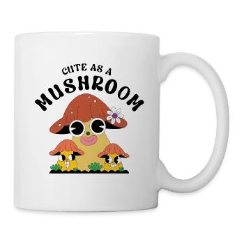 Mignon comme un champignon – Diction de dessin animé aux champignons sucrés - Mug blanc - blanc - Droite