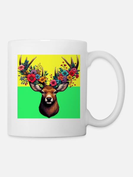 Hirsch - Tasse - Weiß