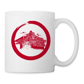 Rote Japanische Landschaft - Tasse - Weiß - Rechts