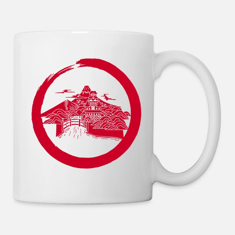 Paysage japonais rouge - Mug blanc - blanc