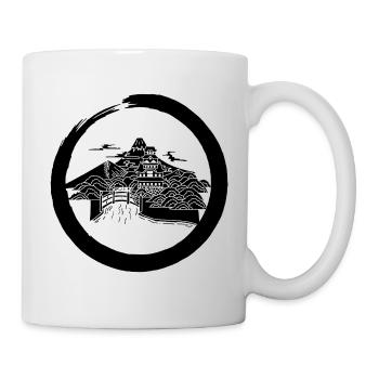 Schwarze japanische Landschaft - Tasse - Weiß - Rechts