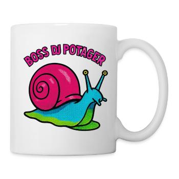 Snail Chef of the Vegetable Garden - Retro Comic - Mug - white - Right