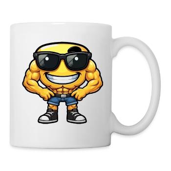 Shiny Muskel Hero emoticon - Mug - white - Right