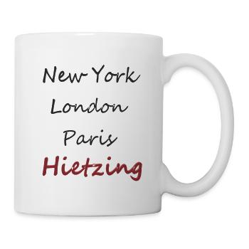 Städtische Handschrift NY, London, Paris, Hietzing - Tasse - Weiß - Rechts
