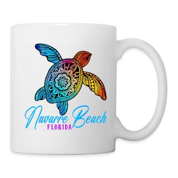 Vacances de la tortue marine à la plage de Navarre Beach Tie Dye, Floride - Mug blanc - blanc - Droite