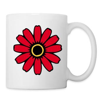  Blume rot Blumen Blüte Wildblumen Kräuter  - Tasse - Weiß - Rechts