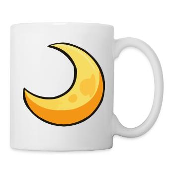 Lune en jaune chaud - Mug blanc - blanc - Droite