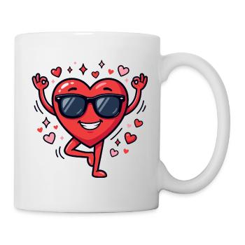 Lustiges Yoga zum Valentinstag - Tasse - Weiß - Rechts