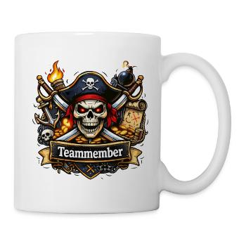 Team Members Pirate Skull Design - Mug - white - Right