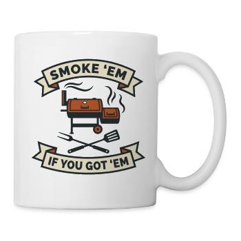 Offset Meat Smoker Low and Slow - Mug - white - Right