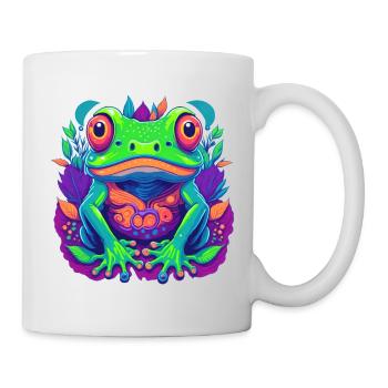 Art pop de grenouilles colorées - Mug blanc - blanc - Droite