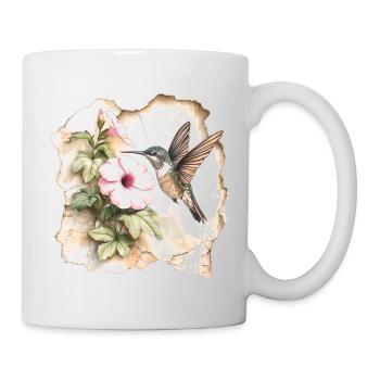 Hummingbird with flower - Mug - white - Right