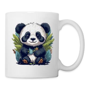 Panda im Blattwald - Tasse - Weiß - Rechts