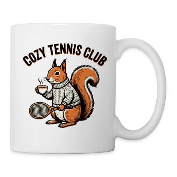 Club de tennis douillet, chemise de tennis écureuil mignonne - Mug blanc - blanc - Droite