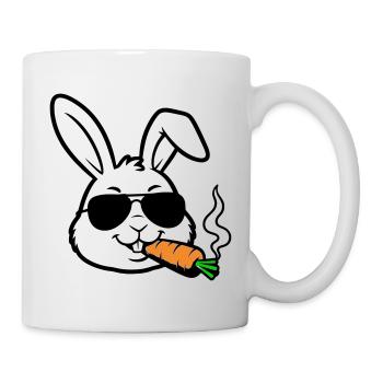 Hase Brille Karotte Comic - Tasse - Weiß - Rechts