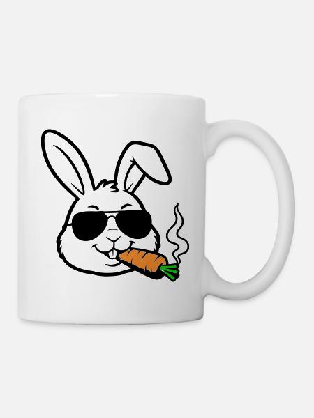 Hase Brille Karotte Comic - Tasse - Weiß