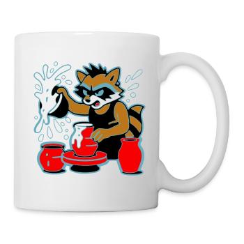 Raccoon Pottery Splash - Mug - white - Right