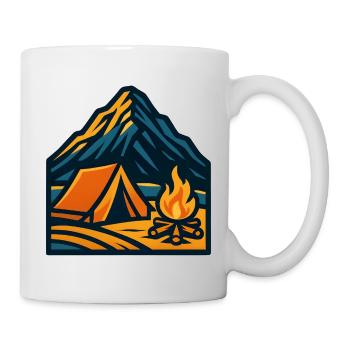 Bergzelt am Lagerfeuer - Tasse - Weiß - Rechts