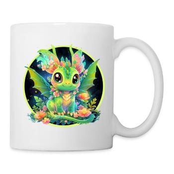 Flower Circle Green Dragon - Mug - white - Right
