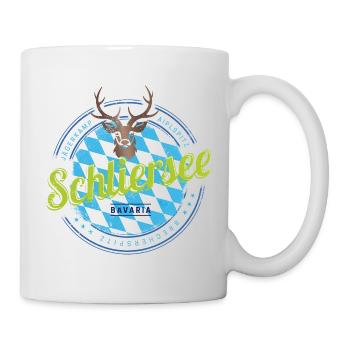 Schliersee Bayern Deutschland Hirsch Souvenir - Tasse - Weiß - Rechts